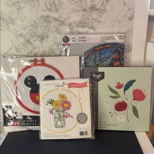 Cross-stitch set and diamond art Crafting Bundle NIP